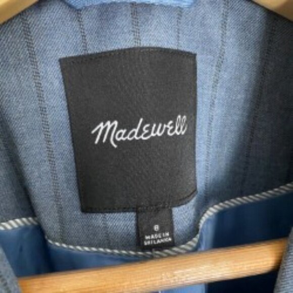 NWT Madewell Single-Breasted Blazer in Yarn-Dyed Pinstripe 8 - Picture 3 of 7